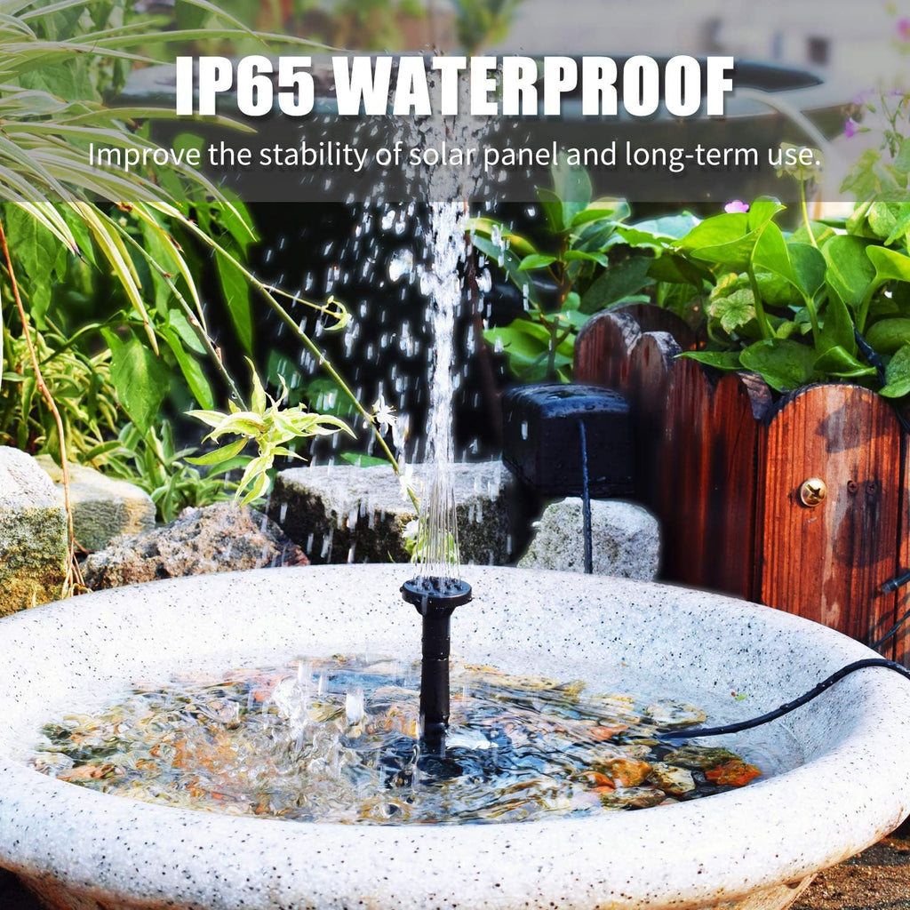 Decdeal Fountain Pump 6V/2W Solar Water Pump with Adjustable Solar Panel DIY Birdbath Fountain Pump Outdoor Water Fountain Panel Kit for Fish Tank Small Pond Garden Patio Lawn Pool