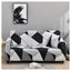 Sofa Cover, High Stretch Elastic Fabric 1 2 3 Seater Sofa Slipcover Chair Printed Couch Cover Non Slip Furniture Protector Cover, Machine Washable (3 Seater,Black White Grey)