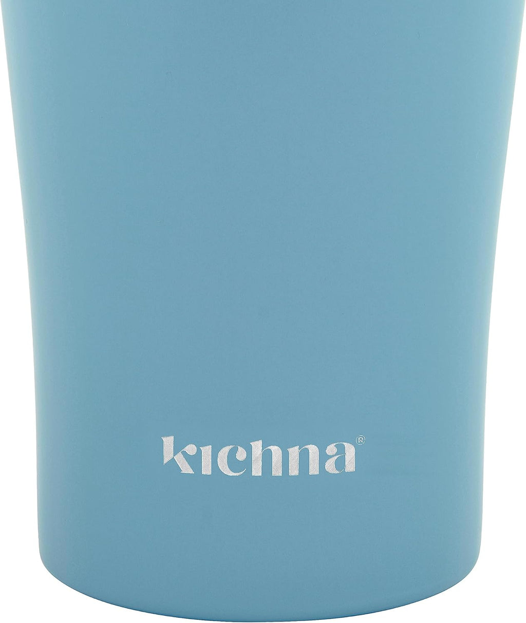 The Sipper Stainless Steel Insulated Tumbler with Straw and Lid Double Walled BPA Free Splash Proof Travel Cup for Cold Drinks 550ml - Powder Blue