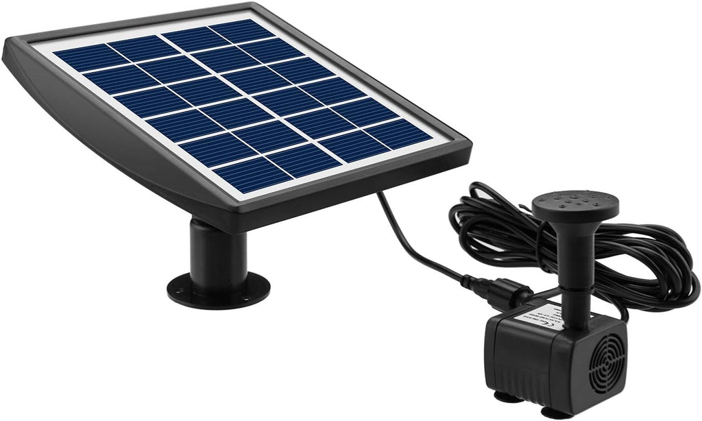 Decdeal Fountain Pump 6V/2W Solar Water Pump with Adjustable Solar Panel DIY Birdbath Fountain Pump Outdoor Water Fountain Panel Kit for Fish Tank Small Pond Garden Patio Lawn Pool