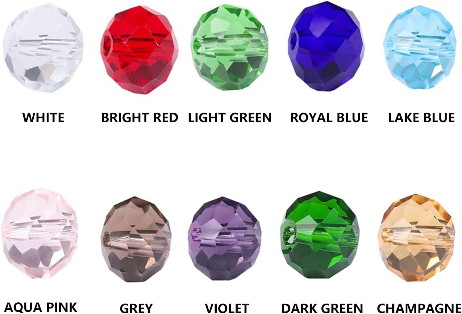 Lumeiy 8mm Briolette Crystal Glass Beads for Jewelry Making,Crystal Spacer Beads Faceted Glass Beads Beads Assorted Colors with Container Box(300pcs) (LU012-Beads-8MM) Secondary image