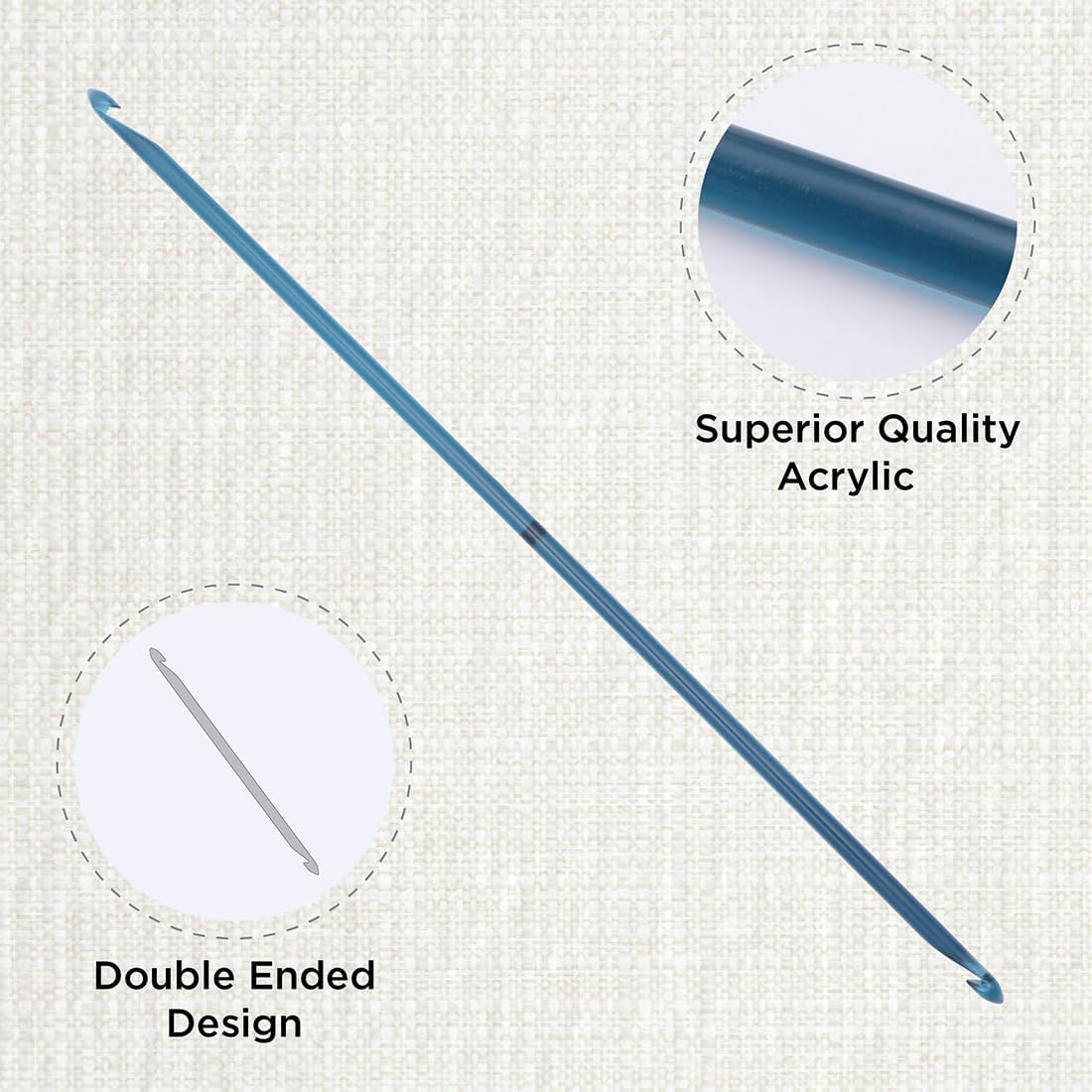 Knit Pro KP51422 5.50 mm Double Ended Traditional Tunisian Crochet Hook, Multi-Colour