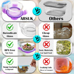 Baby Glass Food Containers with Lids (200ml, 6PCS) - BPA-Free Airtight Glass Bowl for Freezer, Meal Prep, and Microwavable Use - Ideal for Lunch Box and Snack Storage