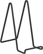 Large Plate Holder Display Stand - 10 inch Tall Plate Stands for Display - Metal Picture Frame Stand - Big Tabletop Easel Stand for Decorative Plates | Platter | Book | Plaque | Tile - 2 Pack - Black