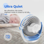 USB Desk Fan Table Fan with Strong Airflow & Quiet Operation, Portable Cooling Fan Speed Adjustable 360°Rotatable Head for Home Office Bedroom Table and Desktop