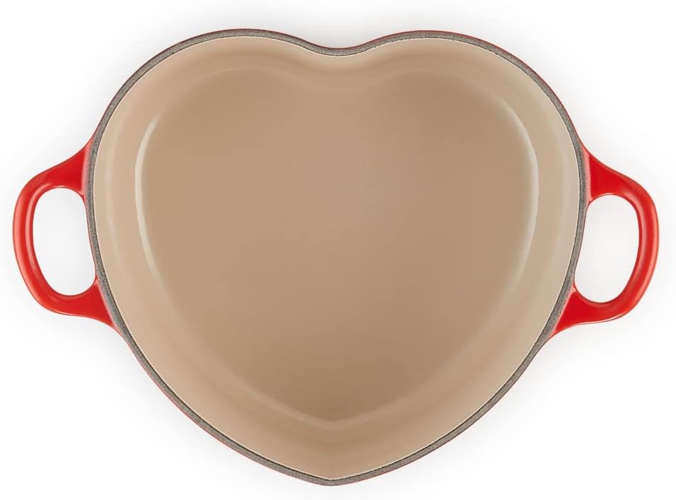 Enamelled Cast Iron Heart Casserole with Heart Shaped Knob, 20 cm, Cerise, 21401200602455