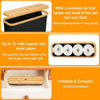 Toilet Roll Storage, Toilet Roll Storage Basket with Lid, Multifunctional Toilet Paper Basket, Toilet Paper Basket Cabinet, Toilet Roll Holder Storage Stand