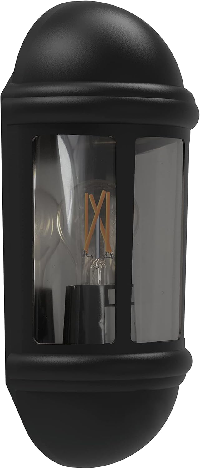 Outdoor Half Wall Lantern (Black) IP65 Rated Exterior Wall Lamp - 4L2/3410-4Yr Guarantee Secondary image