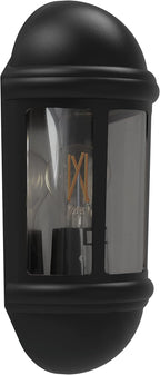 Outdoor Half Wall Lantern (Black) IP65 Rated Exterior Wall Lamp - 4L2/3410-4Yr Guarantee