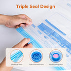 Vacuum Compression Storage Bags for Clothes - 6 Pack Reusable Space Saver Bags with Wireless Electric Air Pump for travel (3 Medium + 3 Small)