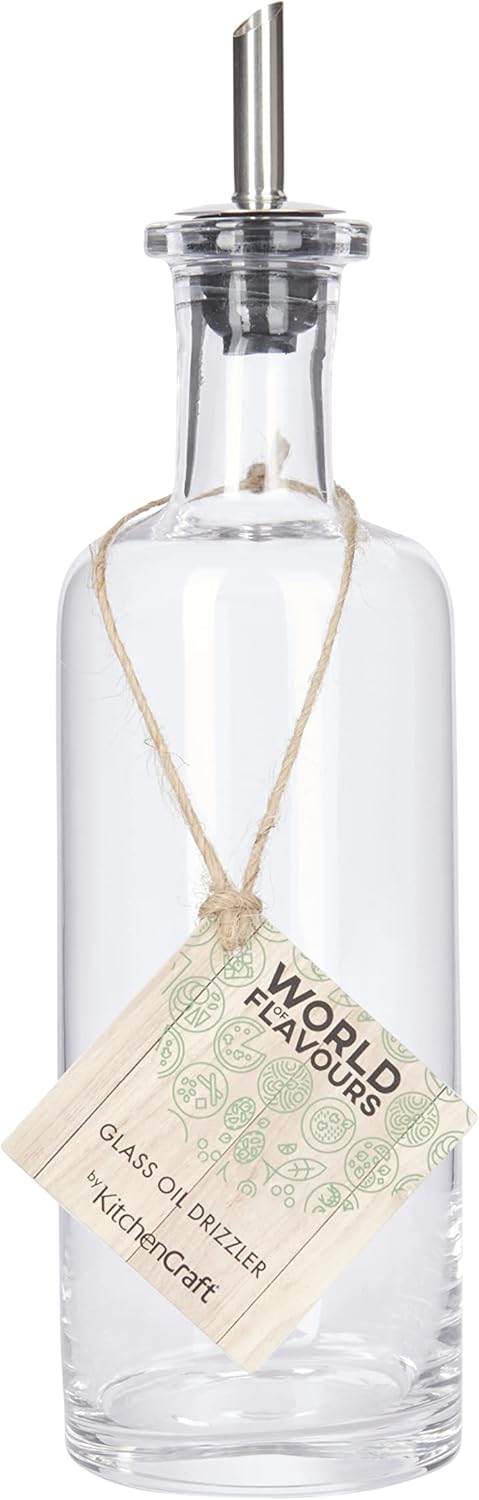 World of Flavours Italian Vinegar Bottle/Oil Pourer, Glass, Classic Design, 45 ml