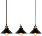 Industrial Retro Black Iron Kitchen Restaurant Bar Balcony Hanging Pendant Light (3 Pack)