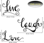 3 Pieces Black Metal Letter Sign Decor 'Live Laugh Love' WordArt Wall Art Decor for Home Indoor Outdoor Bedroom Living room Bathroom and Office