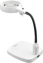 10X LED Magnifying Lamp Desktop Magnifier With Daylight Bright Lights and Flexible Gooseneck for Reading, Working, Hobby, Soldering and Crafts (USB Lighted)
