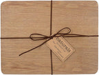 Oak Veneer Placemats – Set of 4, Durable Wooden Table Mats with Natural Wood Grain, Heat Resistant and Easy to Clean, 29 x 21.5 cm