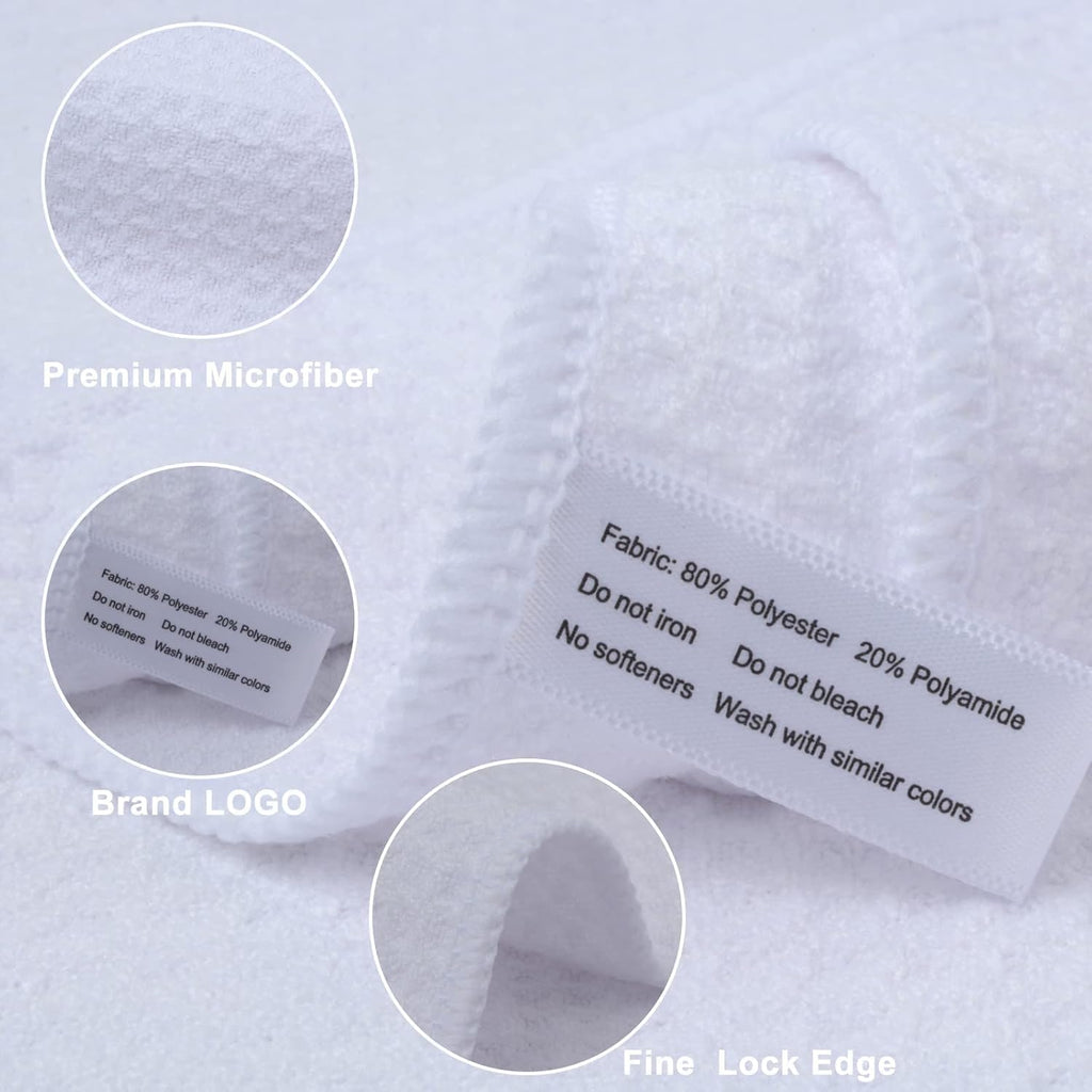 SINLAND Microfiber Dish Towel Sublimation Blank Towels DIY Microfiber Dishes Drying Towel and Kitchen Cleaning Cloth Waffle Towels 16inch X 24inch(6 Pack White)