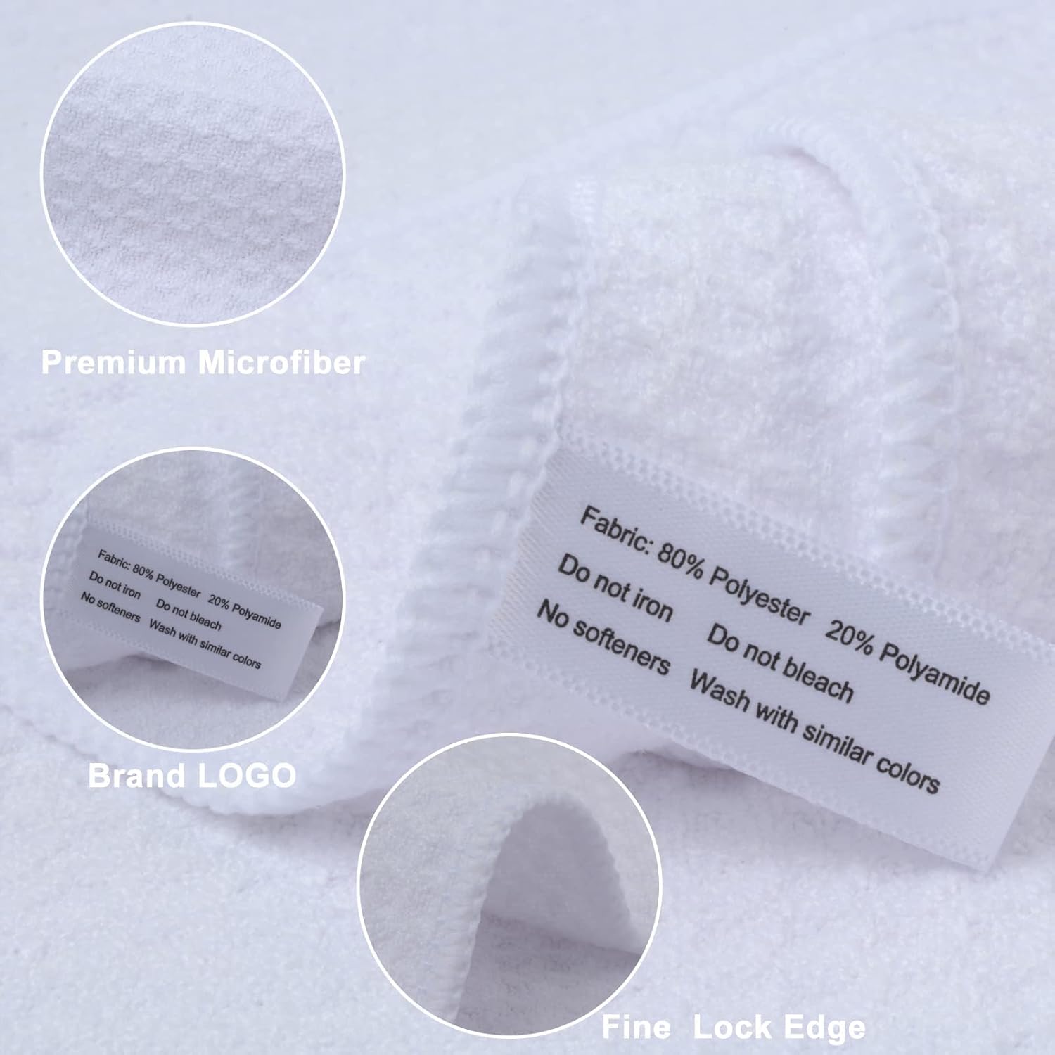 SINLAND Microfiber Dish Towel Sublimation Blank Towels DIY Microfiber Dishes Drying Towel and Kitchen Cleaning Cloth Waffle Towels 16inch X 24inch(6 Pack White)