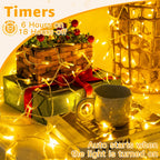 Fairy Lights Battery Operated, 15m 150 LEDs Christmas Tree Light Battery Powered Outdoor Decoration, Warm White Waterproof Xmas Lighting with 8 Modes/Timer for Indoor Outside Bedroom Garden