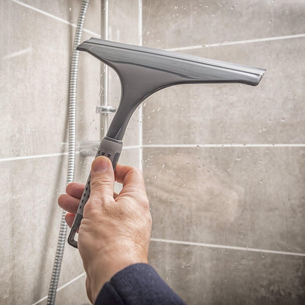ComfiGrip Shower And Window Squeegee In Metallic and Graphite, 4 x 24 x 27 cm