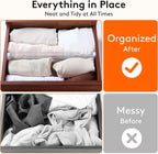 6 Pack Drawer Dividers, 3.2" High Expandable from 11.2-20" Adjustable Drawer Organisers,Clear Plastic Drawers Separators for Clothing, Kitchen Utensils and Office Storage