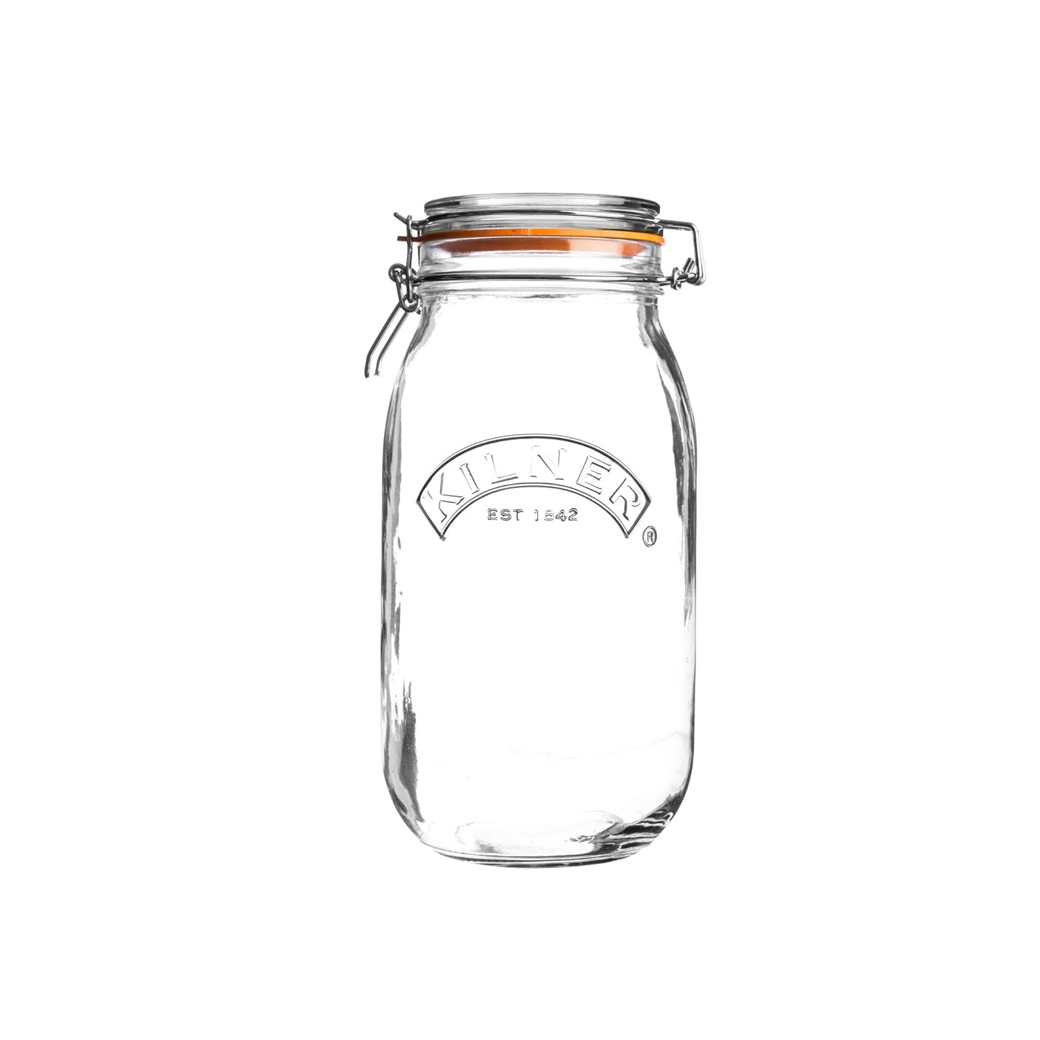 Clip Top Jar 1.5 Litre (1500 ml) Airtight Glass Storage Jar for Preserving Fruits Vegetables Coffee Tea Rice Flour Nuts Pasta Main image