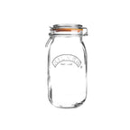 Clip Top Jar 1.5 Litre (1500 ml) Airtight Glass Storage Jar for Preserving Fruits Vegetables Coffee Tea Rice Flour Nuts Pasta