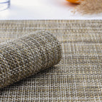 Table Mats Set of 4, Place Mats Table Placemats Washable Non-slip Heat Insulation Woven Vinyl for Kitchen Dinning Restaurant 17"X12" (Caramel)