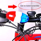 Bicycle Police Siren Bike LED Light Electric Horn Bicycle Police Sound Light 4 Sounds Melody Bicycle Power Horn Siren Bell 6-LED Flashing Blue and Red Bicycle Safety Light for Mountain Bike Road Bike