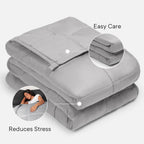 Weighted Blanket 6kg for Adults Therapy Anxiety Autism Insomnia Stress Relief, Single/Double - Silver Grey - 125 x 180cm - (Disclaimer Only suitable for age 3+ years)