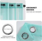 2 Panels Sheer Window Curtains Elegant Window Voile Panels Drapes Treatment for Bedroom Living Room 46" Wx54 L Grommet Top Turquoise