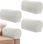 Armrest Chair Covers, Set of 4 Stretch Armrest Chair Anti-Slip Furniture Protector Slipcovers Chair Sofa Couch Protector Stretch Fit for Armchairs Sofa Couches Recliner (Lvory)