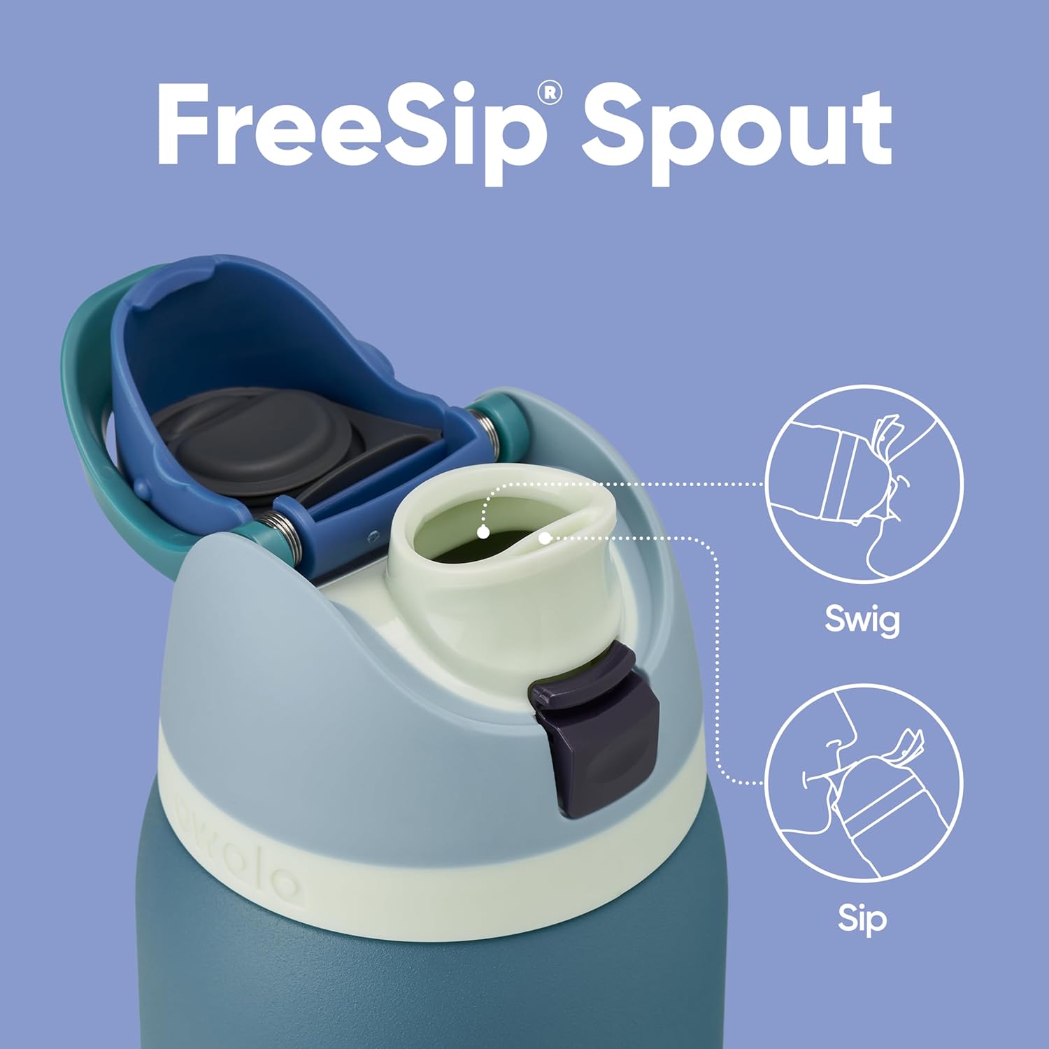 FreeSip Insulated Stainless Steel Water Bottle with Straw for Sports and Travel, Leak Proof, BPA-Free, 945ml, Denim Secondary image