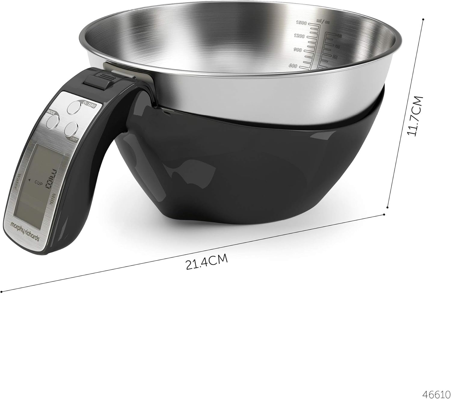Morphy Richards 46610 Kitchen Scales, Equip Range, 3-in-1 Digital Scales with Jug, Black