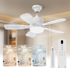 50CM LED Ceiling Fan with Remote, E27 Screw in Light, 6 Speeds, 3 Colours Stepless Dimming 2000 Lumens, Timer for Bedroom, Kitchen, Garage