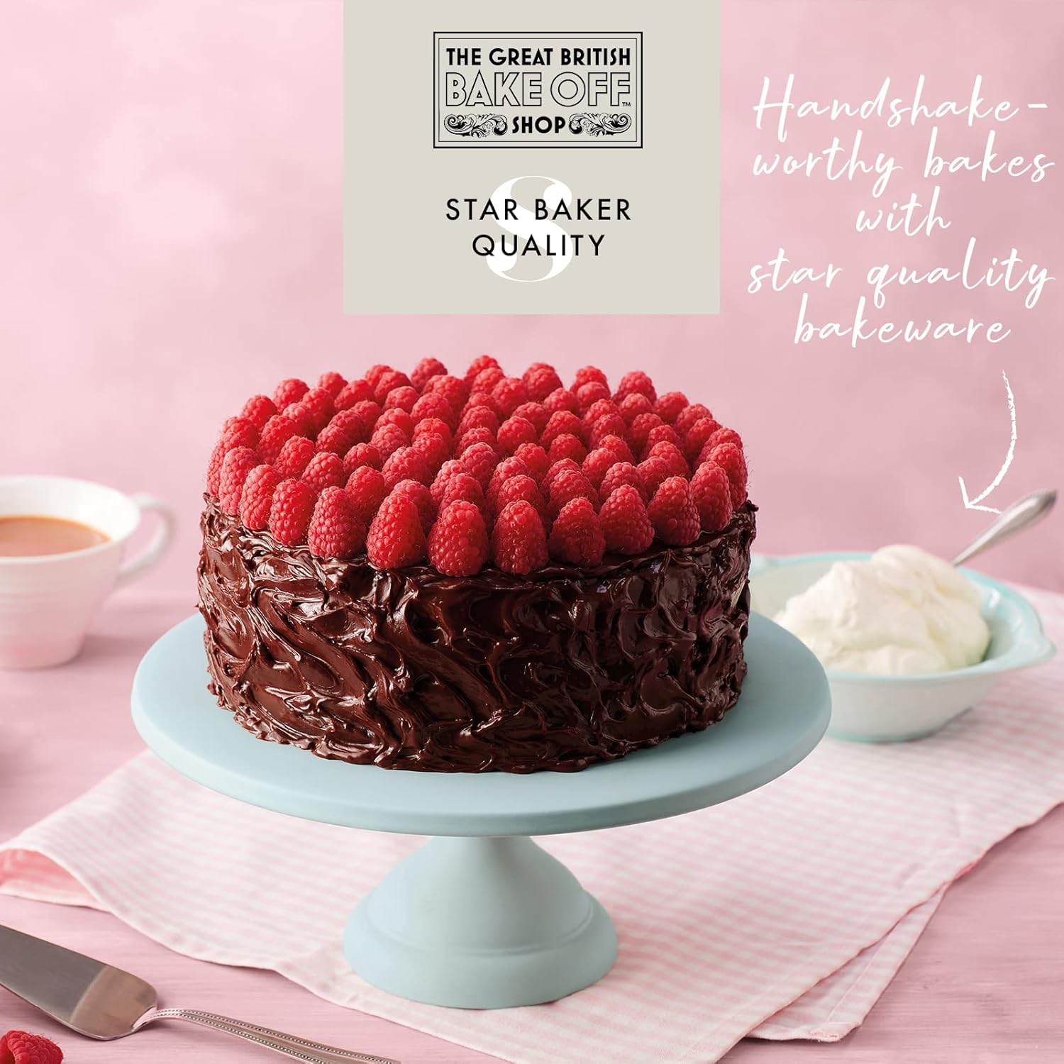 Cake Tin for Sponges, 8 inch Baking Tin (20cm), for Cheesecake, Victoria & Christmas, Offical GBBO Logo, Non Stick Coated Carbon Steel, Duck Egg Blue Secondary image