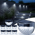 Solar Lights Outdoor Garden - Pack of 8 Outdoor Lights - Waterproof Night Light for Pathway, Patio, Deck, Fence - Solar Security Light with Dusk to Dawn Sensor - Outdoor Lighting
