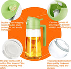 2 in 1 Oil Sprayer, 470ml/16oz Olive Oil Spray Bottle for Cooking, Air Fryer, Salad, Frying, BBQ, Green Food-grade Mister Spray Bottle