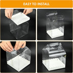 10Pcs Transparent Cake Boxes, Square Plastic Baking Box Clear Cake Gift Box with Handle, 5.25in Individual Cake Boxes Containers Display Box for Dessert Candy Cakes