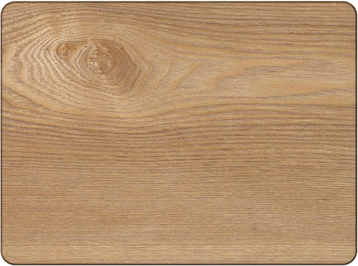 Oak Veneer Placemats – Set of 4, Durable Wooden Table Mats with Natural Wood Grain, Heat Resistant and Easy to Clean, 29 x 21.5 cm