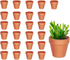 25 Pack Mini Terracotta Pots for Plants, Small Flower Pot for Succulents, Cacti, and Herb Gardening, Ideal for Indoor and Outdoor Decor