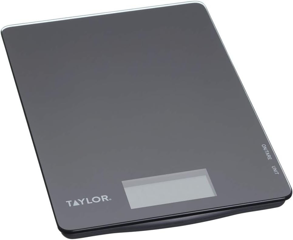 Pro Digital Ultra Thin Kitchen Food Scales, Compact Slimline Professional Standard with Tare Feature and Precision Accuracy, Black Glass, Weighs 5 kg Capacity