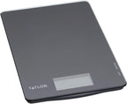 Pro Digital Ultra Thin Kitchen Food Scales, Compact Slimline Professional Standard with Tare Feature and Precision Accuracy, Black Glass, Weighs 5 kg Capacity
