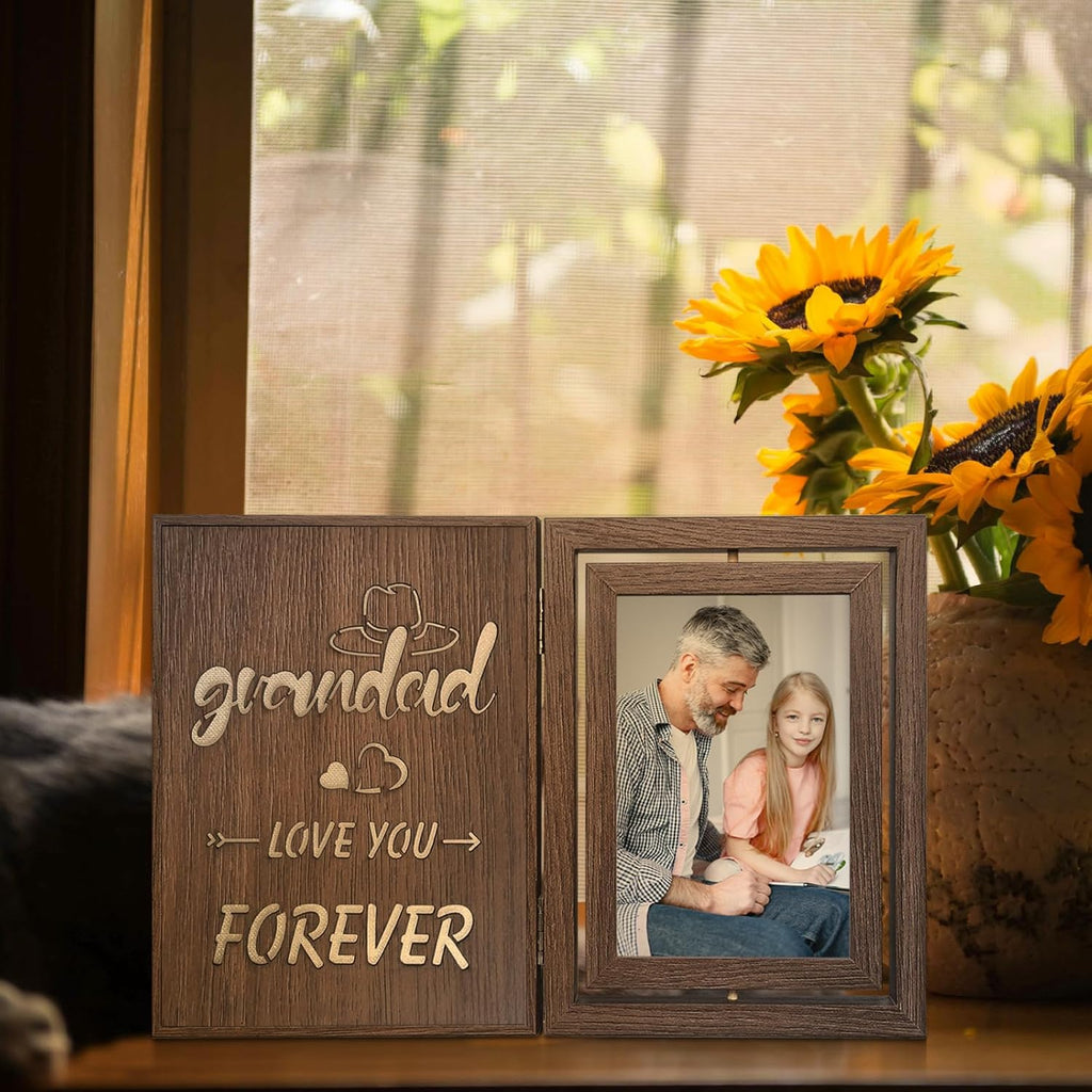 Grandad Love You Forever Light Up Photo Frame Fathers Day Birthday Gifts, Holds Two 4x6 Photos
