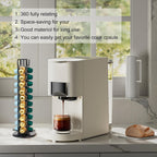 Coffee Capsule Holder Compatible for Nespresso - Coffee Pod Holder Classic 40 pcs Rotating Design Stainless Steel,Coffe Storage Rack for Capsule Holder Nespresso Capsule Storage（Black)