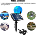 Decdeal Fountain Pump 6V/2W Solar Water Pump with Adjustable Solar Panel DIY Birdbath Fountain Pump Outdoor Water Fountain Panel Kit for Fish Tank Small Pond Garden Patio Lawn Pool