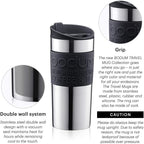 11068-01 Travel Mug Vacuum with flip top lid, Black, Small, 0.35 l, 12 oz, Pack of 1