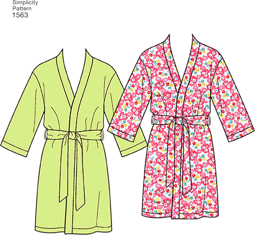 Simplicity Sewing Pattern 1563: Misses' Men's and Teens' Sleepwear, Size A, Paper, White, A (XS-S-M-L-XL)