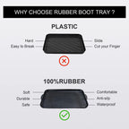 Boot Tray Shoe Organiser Soft Rubber Non Slip Washable Multipurpose Plant Rack Mat Plain Black Drip Container Floor Carpet Protection for Home Garden Indoor Outdoor Shed Garage - 71 x 39cm