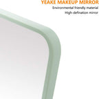 YEAKE Table Desk Vanity Makeup Mirror,8-Inch Portable Folding Mirror with Metal Stand 90°Adjustable Rotation Tavel Make Up Mirror Hanging Bathroom for Shower Shaving(Gray)