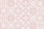 15cm 24 pcs Sevilla Light Pink Wall Tile Stickers Peel and Stick Backsplash Self-Adhesive Vinyl Home Decor DIY Living Room Splashbacks Spring Easter Decoration Tile Paint Stick on Tiles Ideas